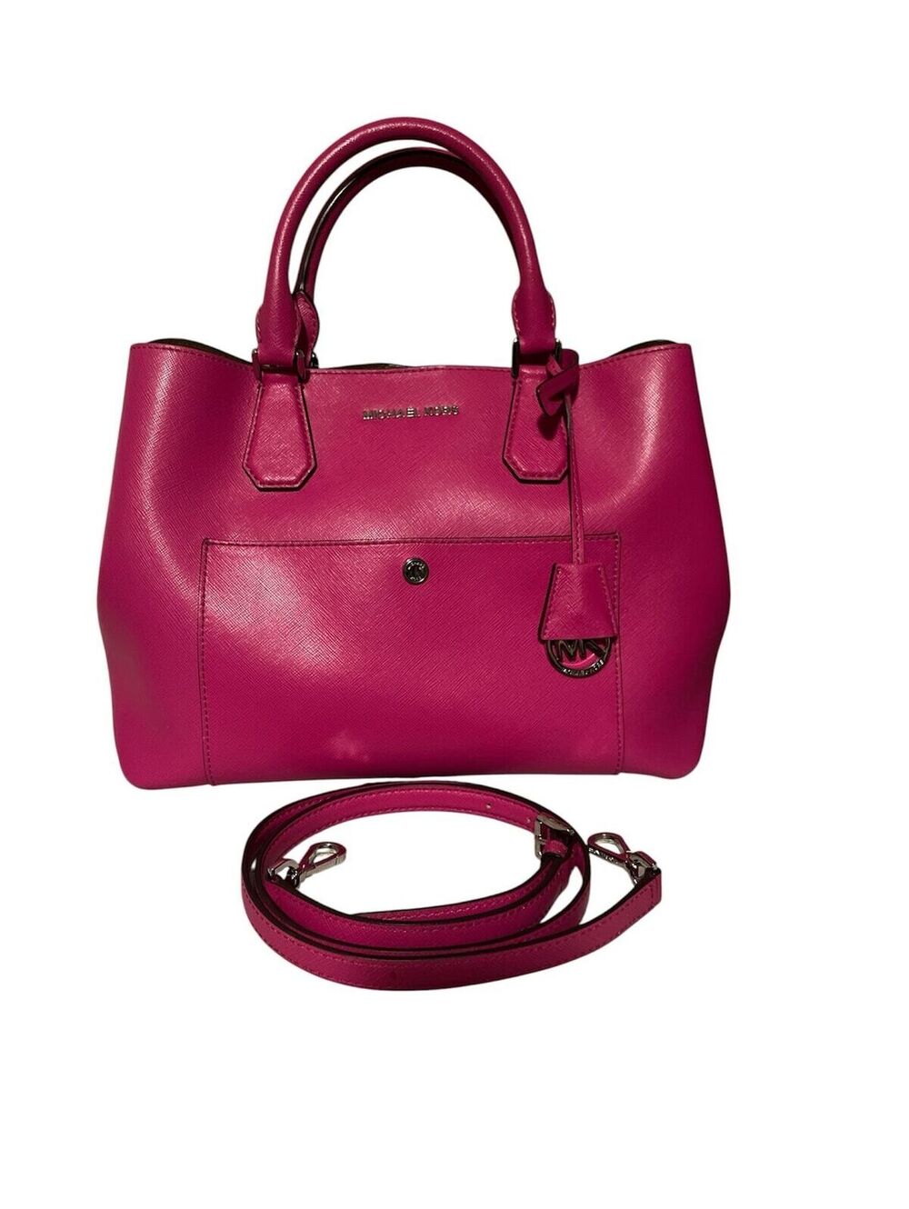 MK1. Michael Kors Greenwich Large Saffiano Leather Tote - Fuchsia